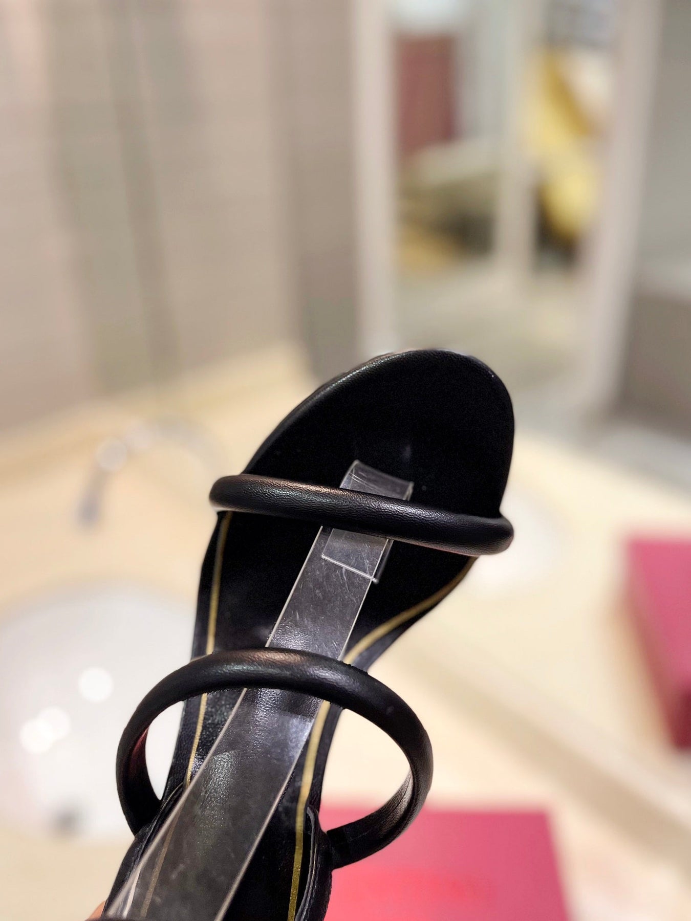 HIGH HEEL SANDAL 10 CM IN BLACK CALFSKIN