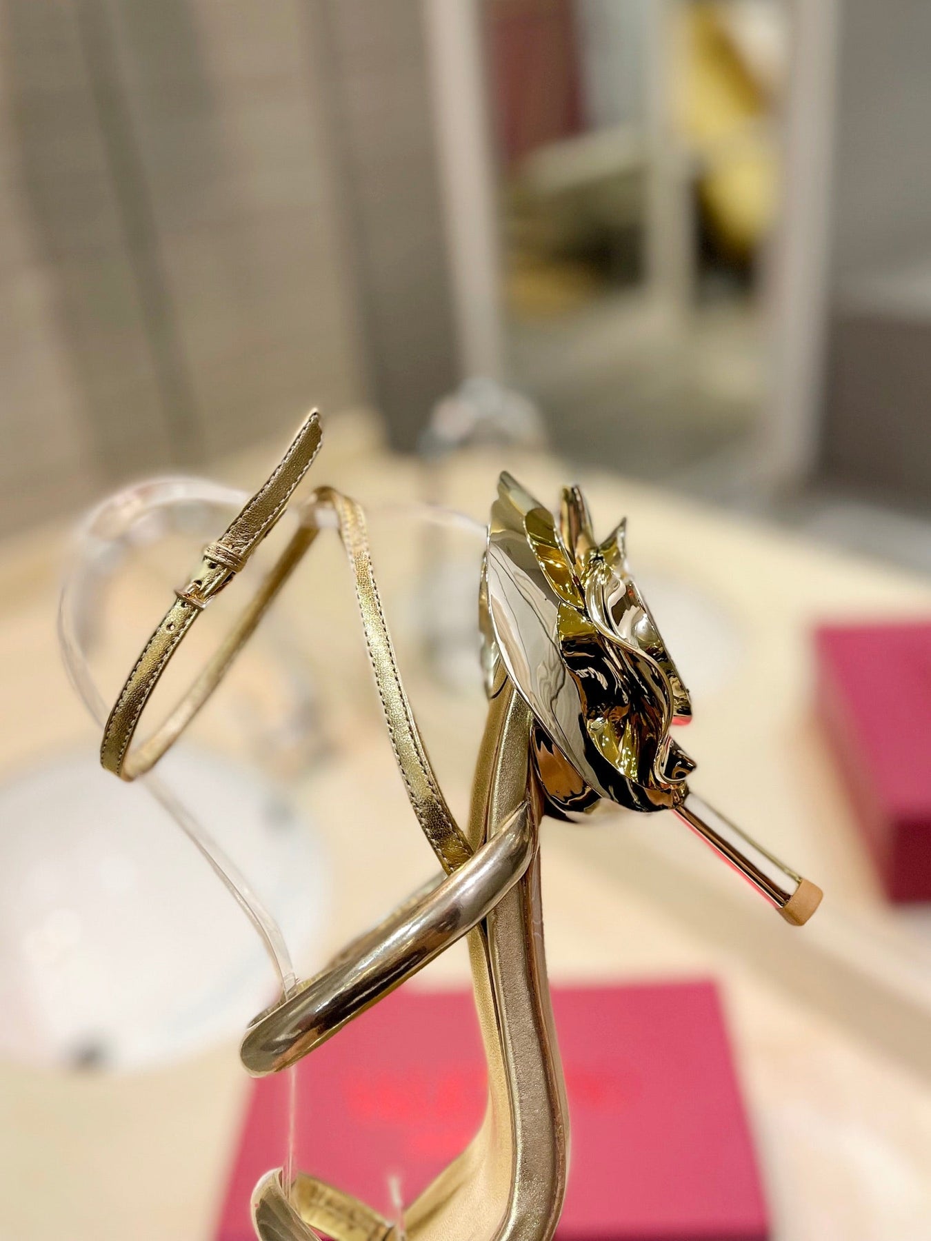 HIGH HEEL SANDAL 10 CM IN GOLD CALFSKIN