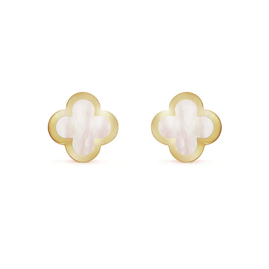 PURE CLOVER MOP PINK GOLD EARRINGS