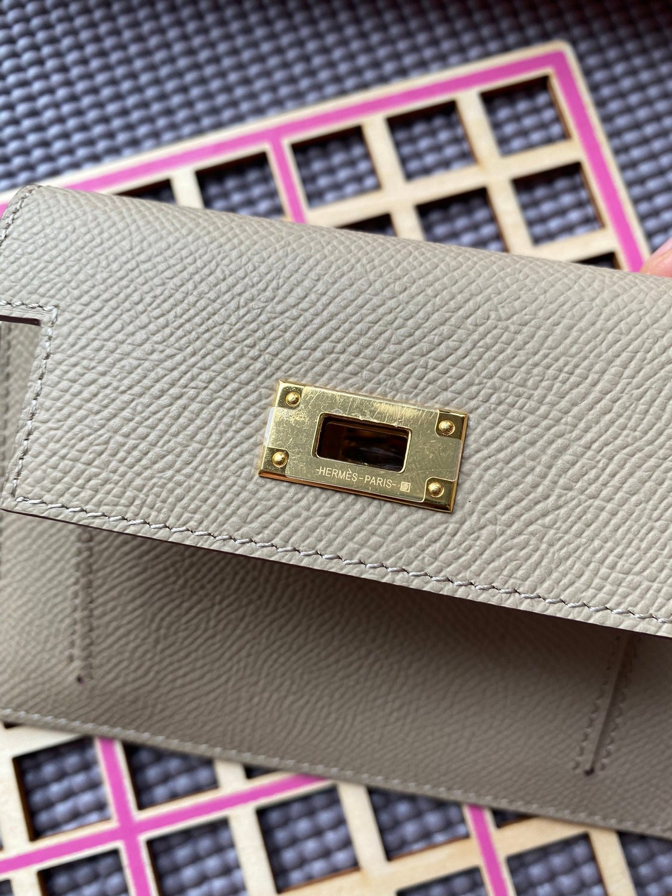 HM Kelly Pocket 13.5 Light Brown Epsom Ghw