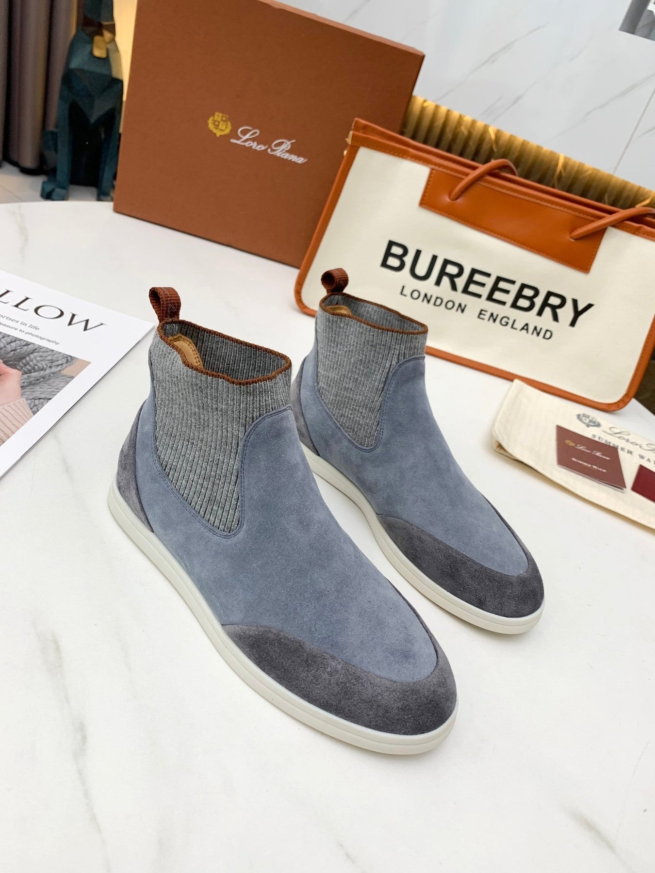 LP CHARMS ANKLE BOOTS GRAY CASHMERE FABRIC