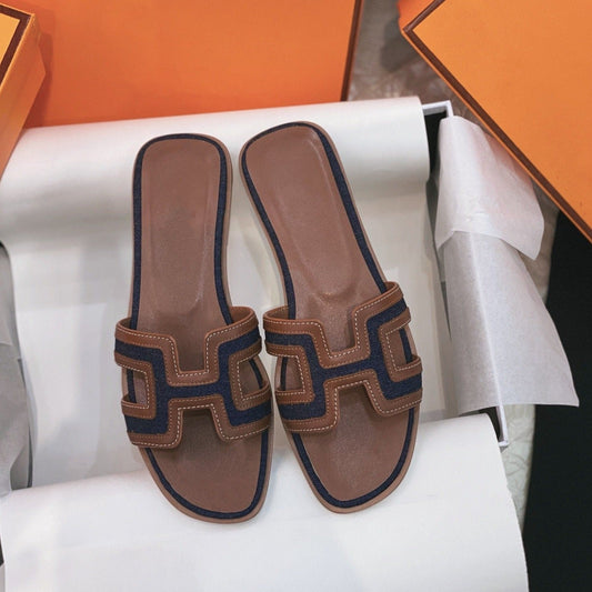 Oran Sandal Brown/Black Leather