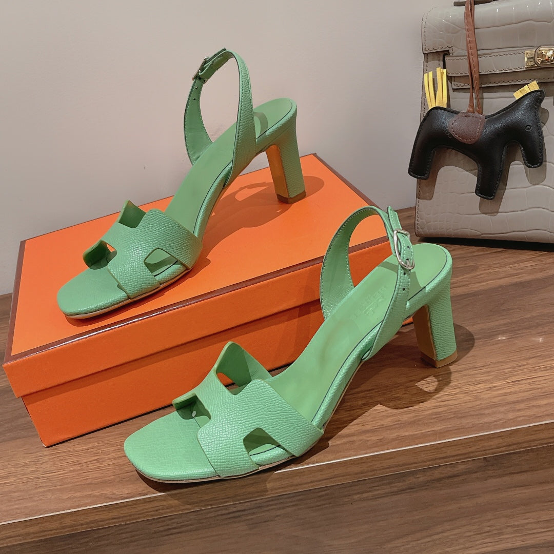 HOLY 75 SANDAL IN GREEN MINT GRAINED CALFSKIN