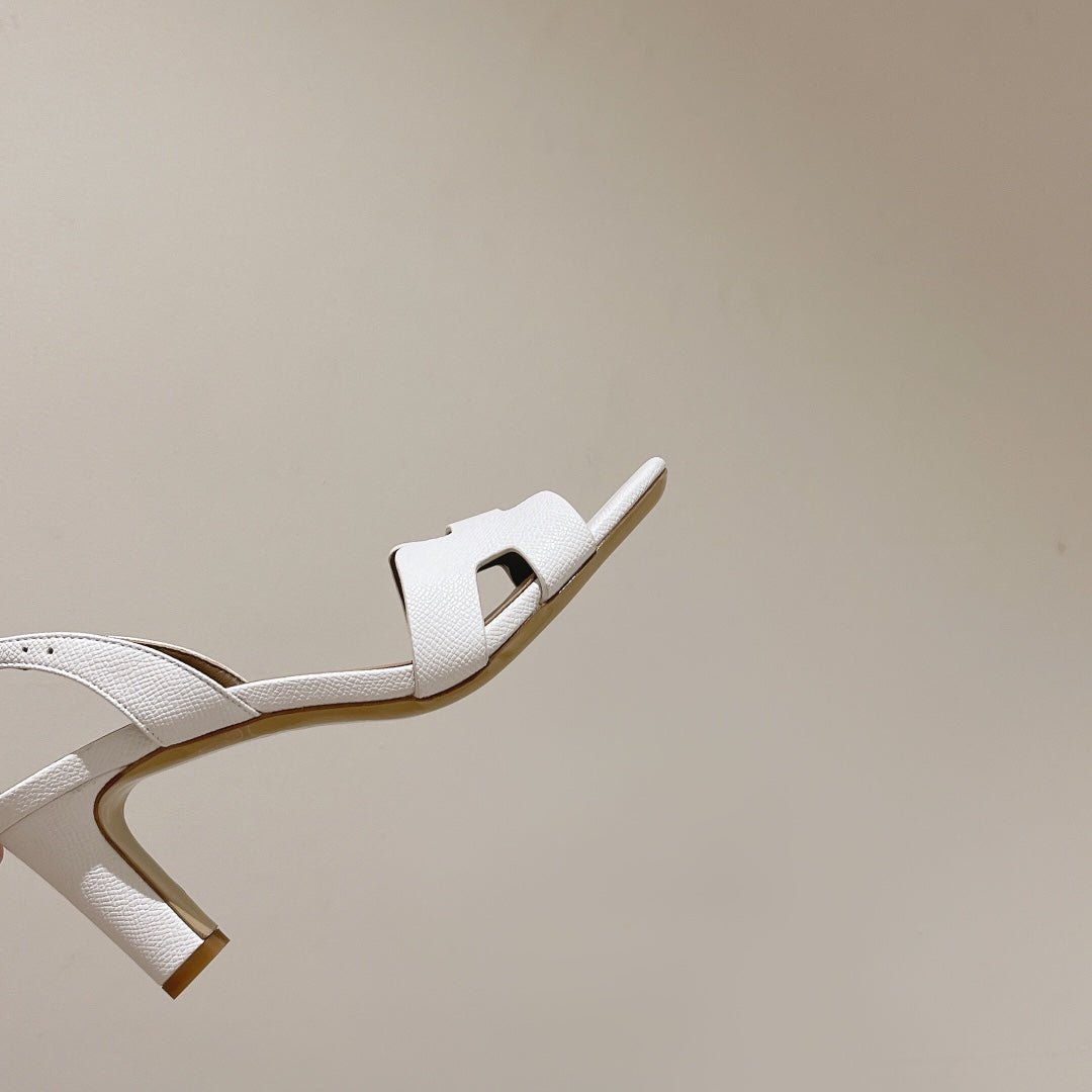 HOLY 75 SANDAL IN WHITE GRAINED CALFSKIN