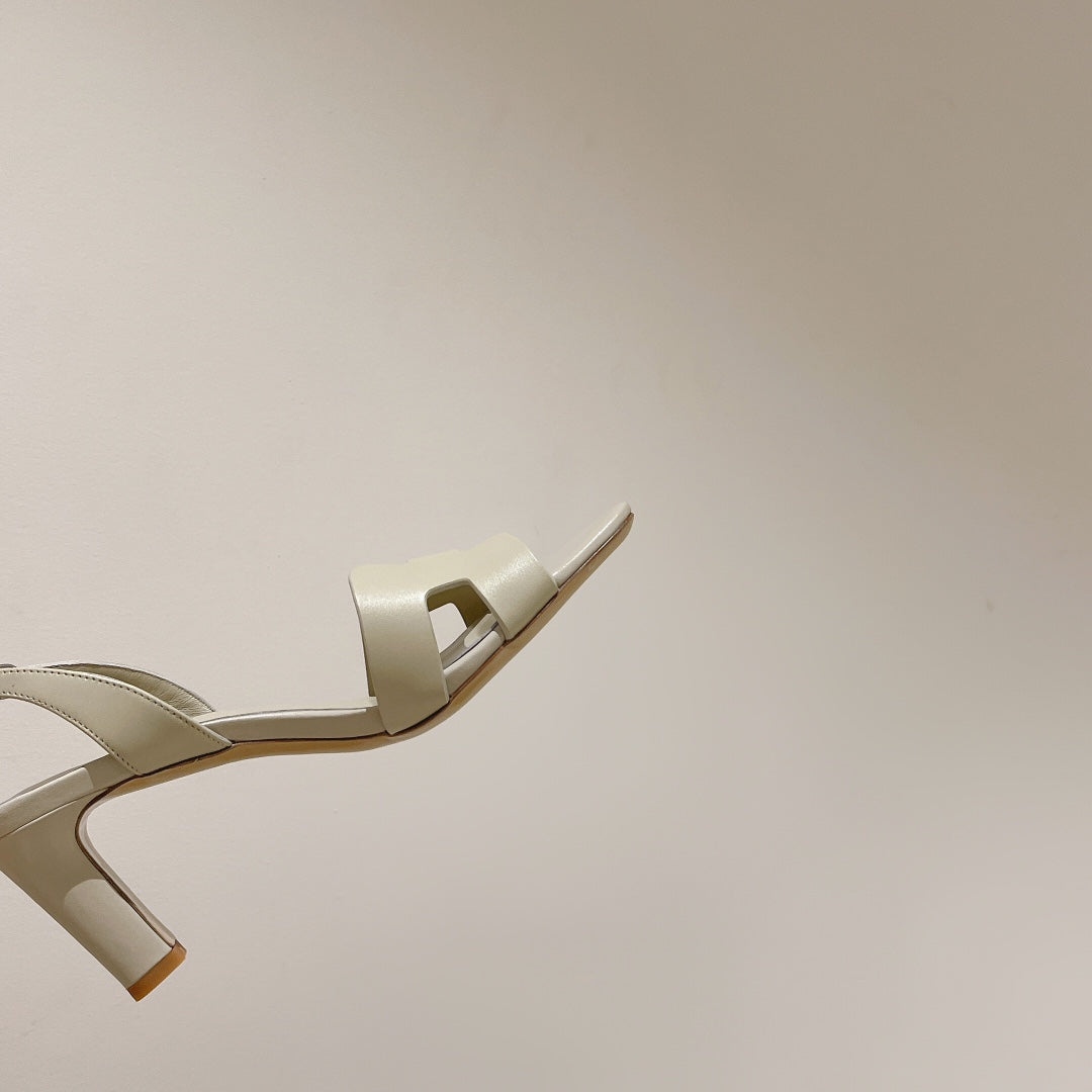 HOLY 75 SANDAL IN WHITE CREAM CALFSKIN