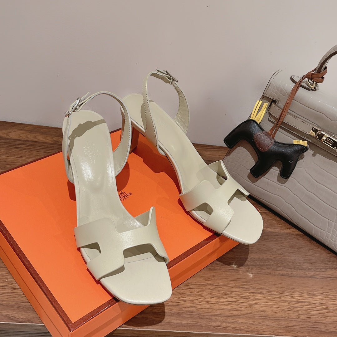 HOLY 75 SANDAL IN WHITE CREAM CALFSKIN