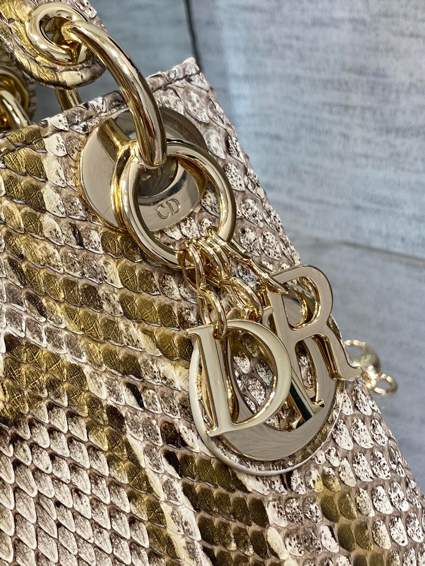 MINI LADY 17 BAG IN GOLDEN PYTHON LEATHER