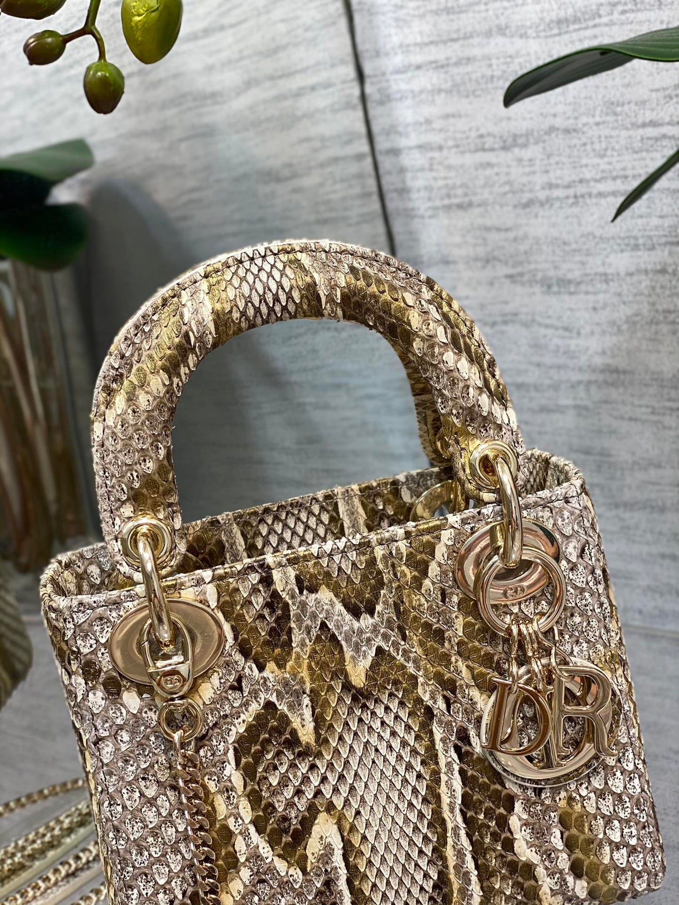 MINI LADY 17 BAG IN GOLDEN PYTHON LEATHER