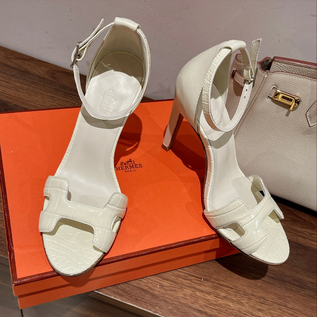 PREMIERE 115 SANDAL IN WHITE CALFSKIN