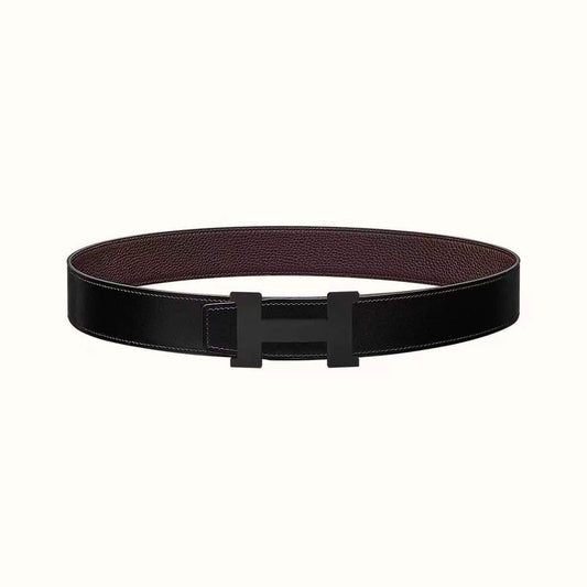 HM CONSTANCE BELT BUCKLE & REVERSIBLE CHOCOLATE BROWN AND BLACK LEATHER STRAP 38MM
