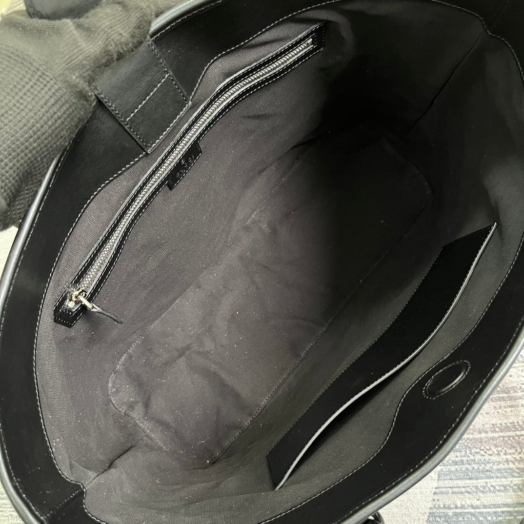 GG MARMONT LARGE 38 TOTE IN BLACK CALFSKIN