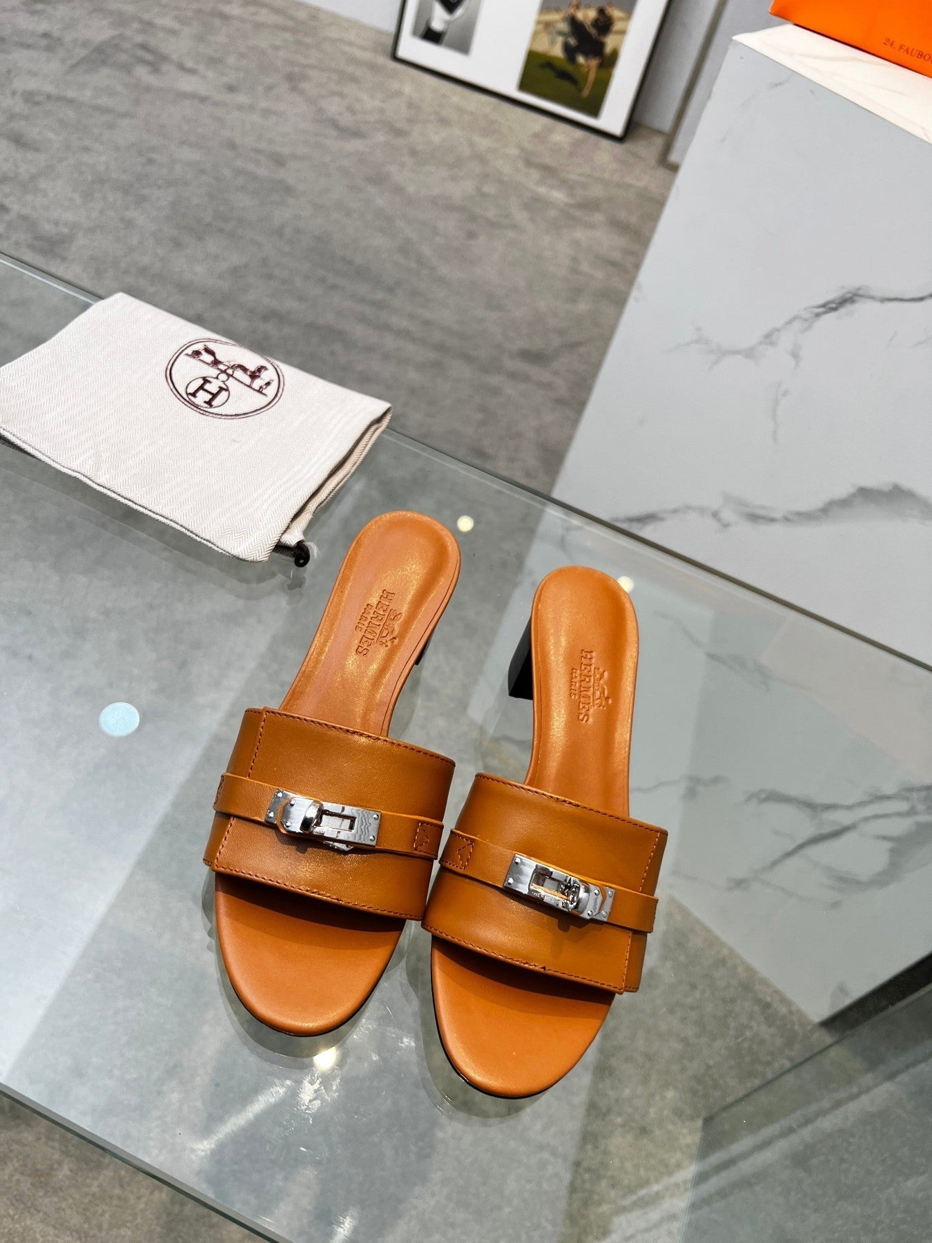 Gigi 50 Sandal Tan Calfskin