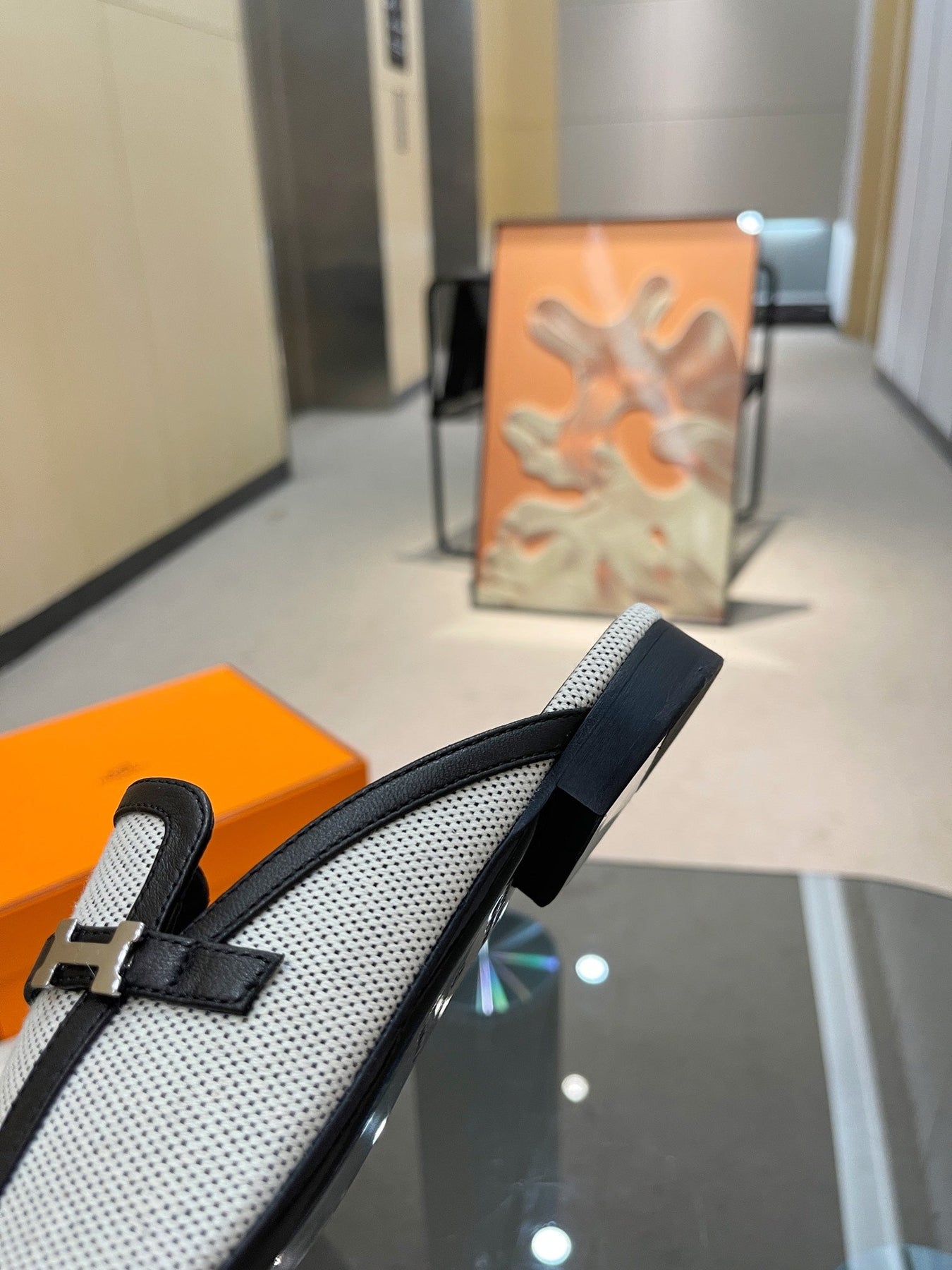 GROUPIE MULE BLACK MIX SILVER LAMBSKIN