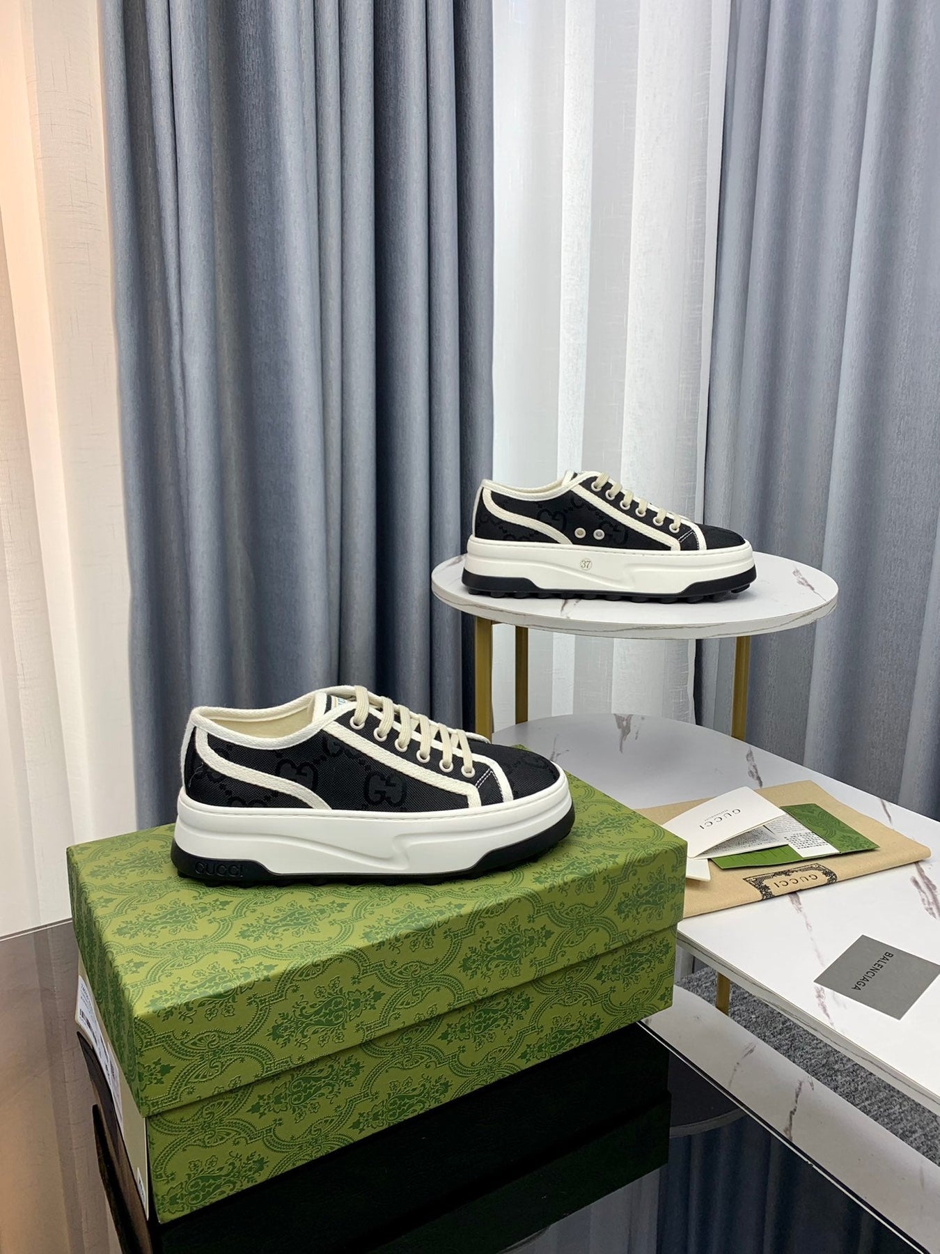 GG SNEAKER FLATFORM BLACK CANVAS