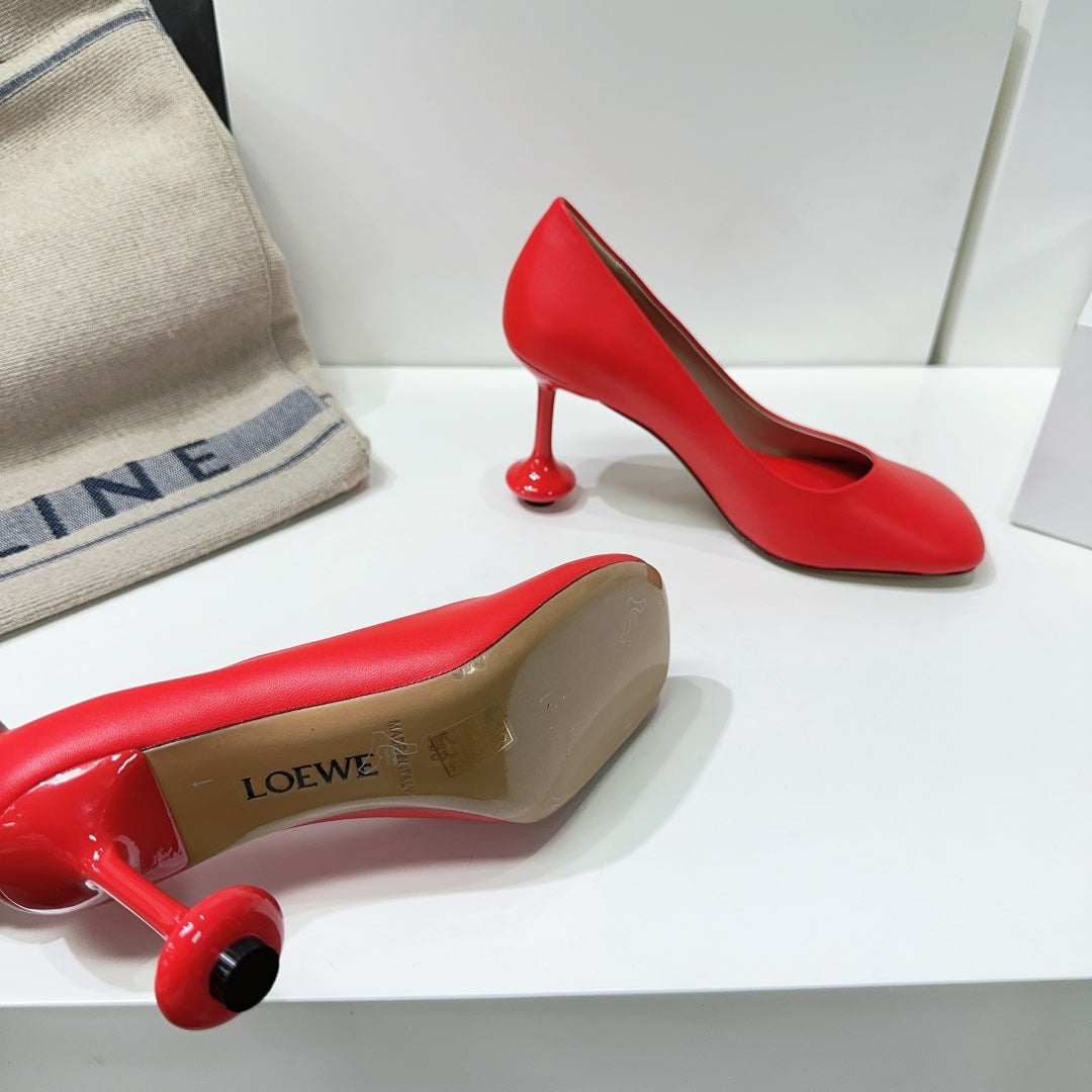 LW TOY PUMP 95 RED CALFSKIN