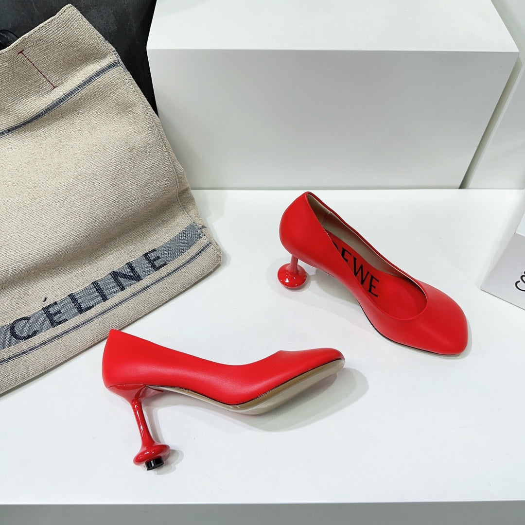 LW TOY PUMP 95 RED CALFSKIN