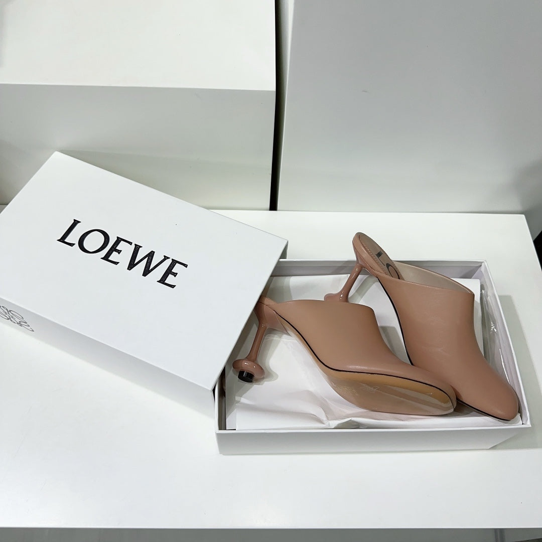 LW TOY MULE 95 TAN CALFSKIN