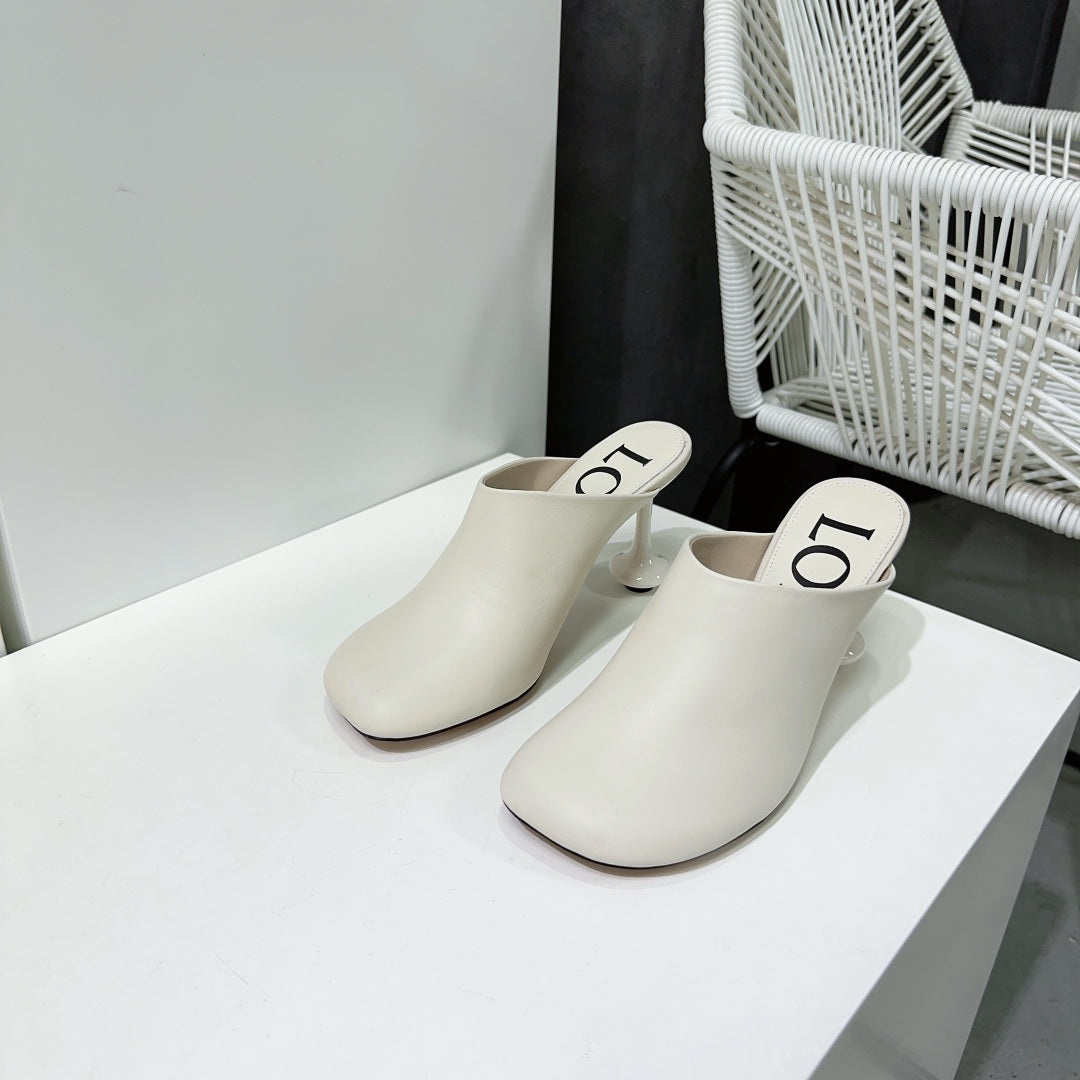 LW TOY MULE 95 WHITE CALFSKIN