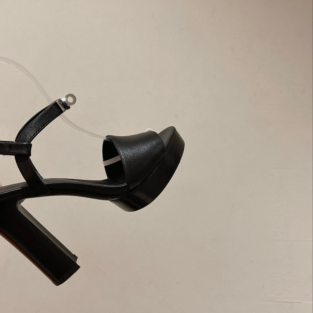 GLAM SANDAL 110 BLACK LAMBSKIN