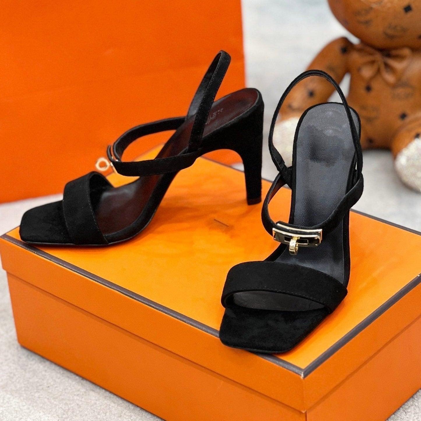 Glamour 95 Sandal Black Suede