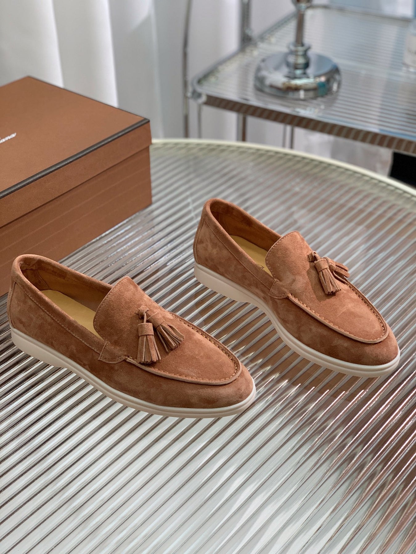 LP SUMMER WALK TASSELS LOAFERS CARAMEL SUEDE