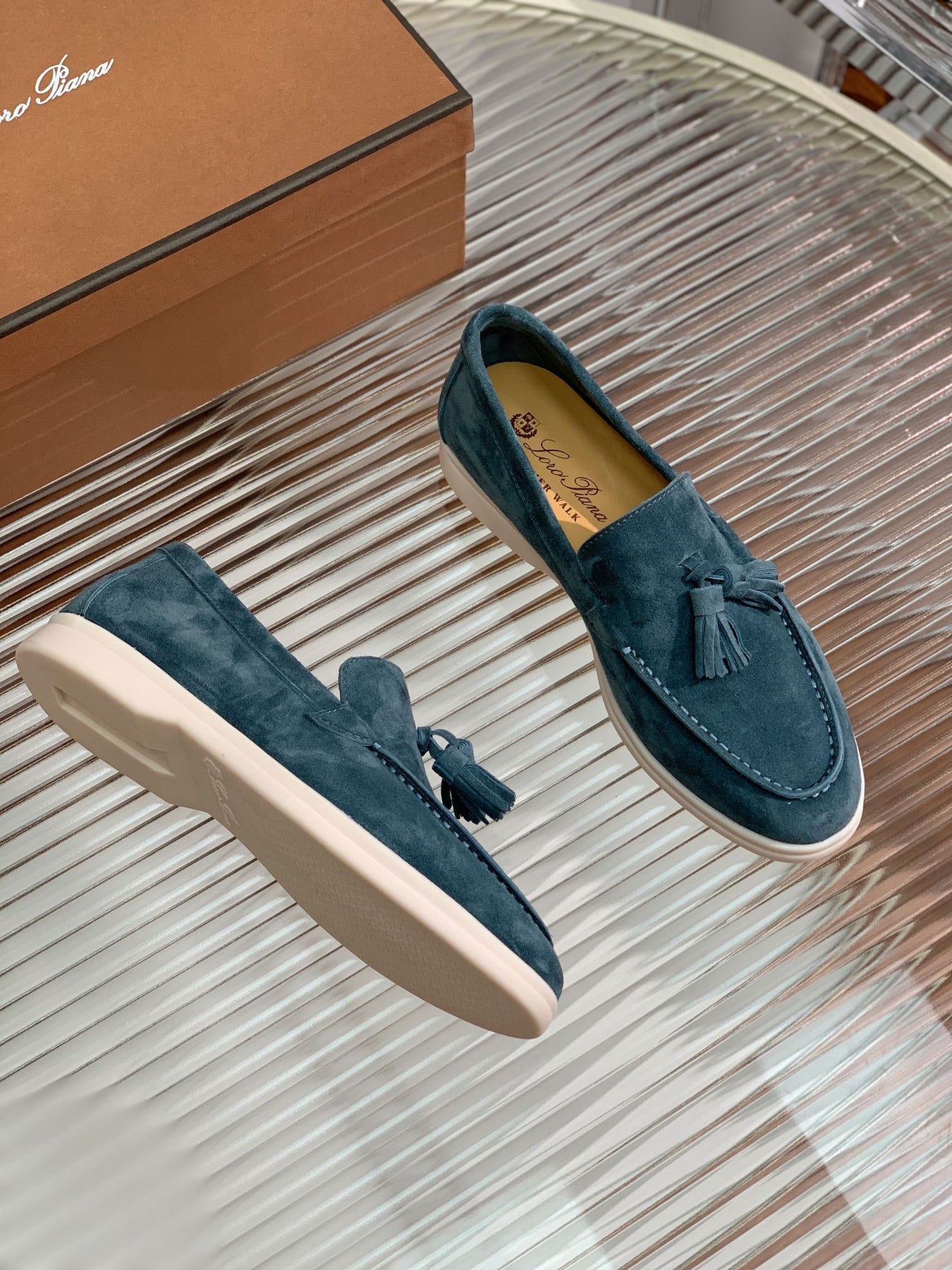 LP SUMMER WALK TASSELS LOAFERS AEGEAN SUEDE