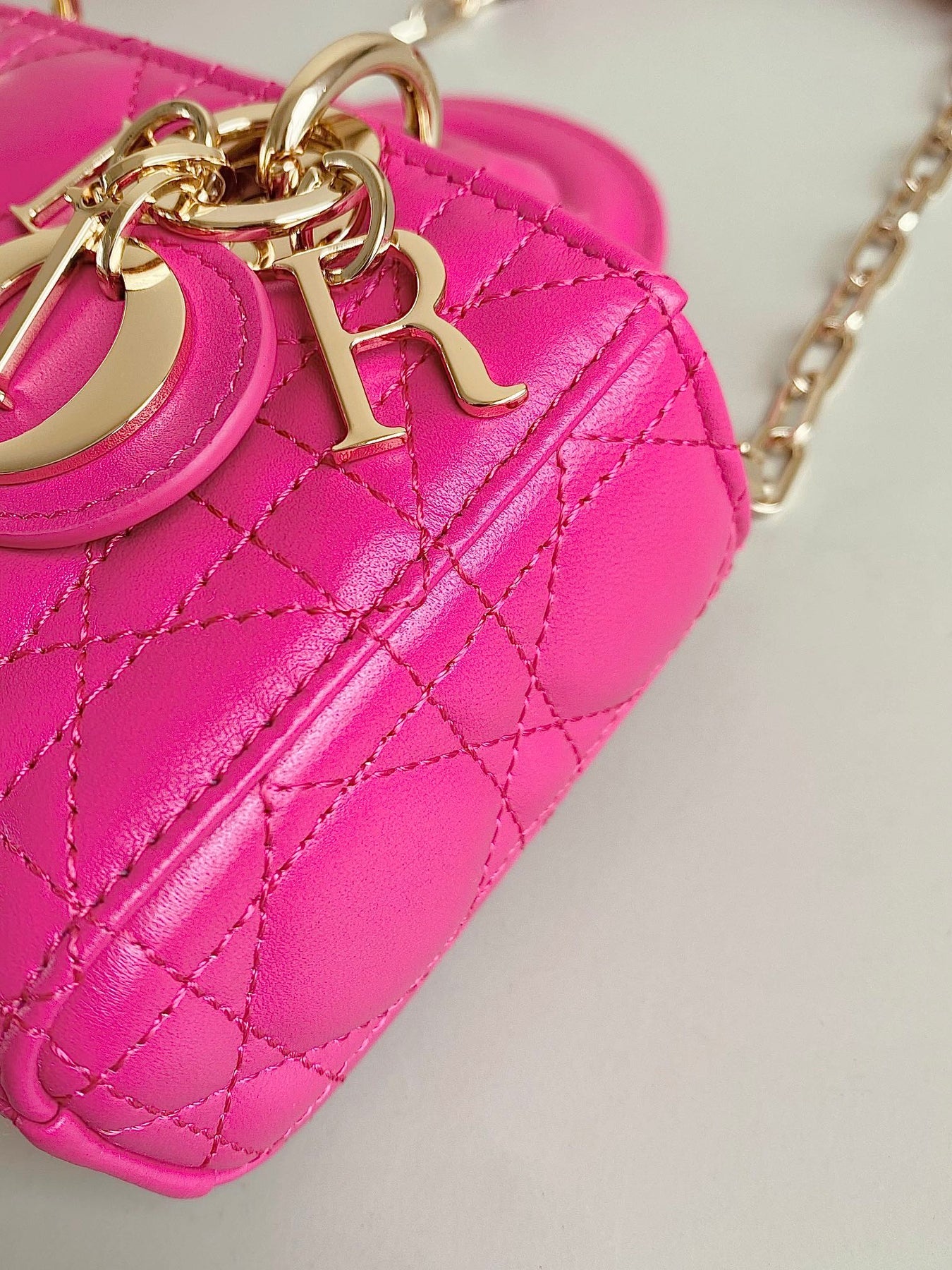 MINI D-JOY BAG 17 IN HOT PINK LAMBSKIN