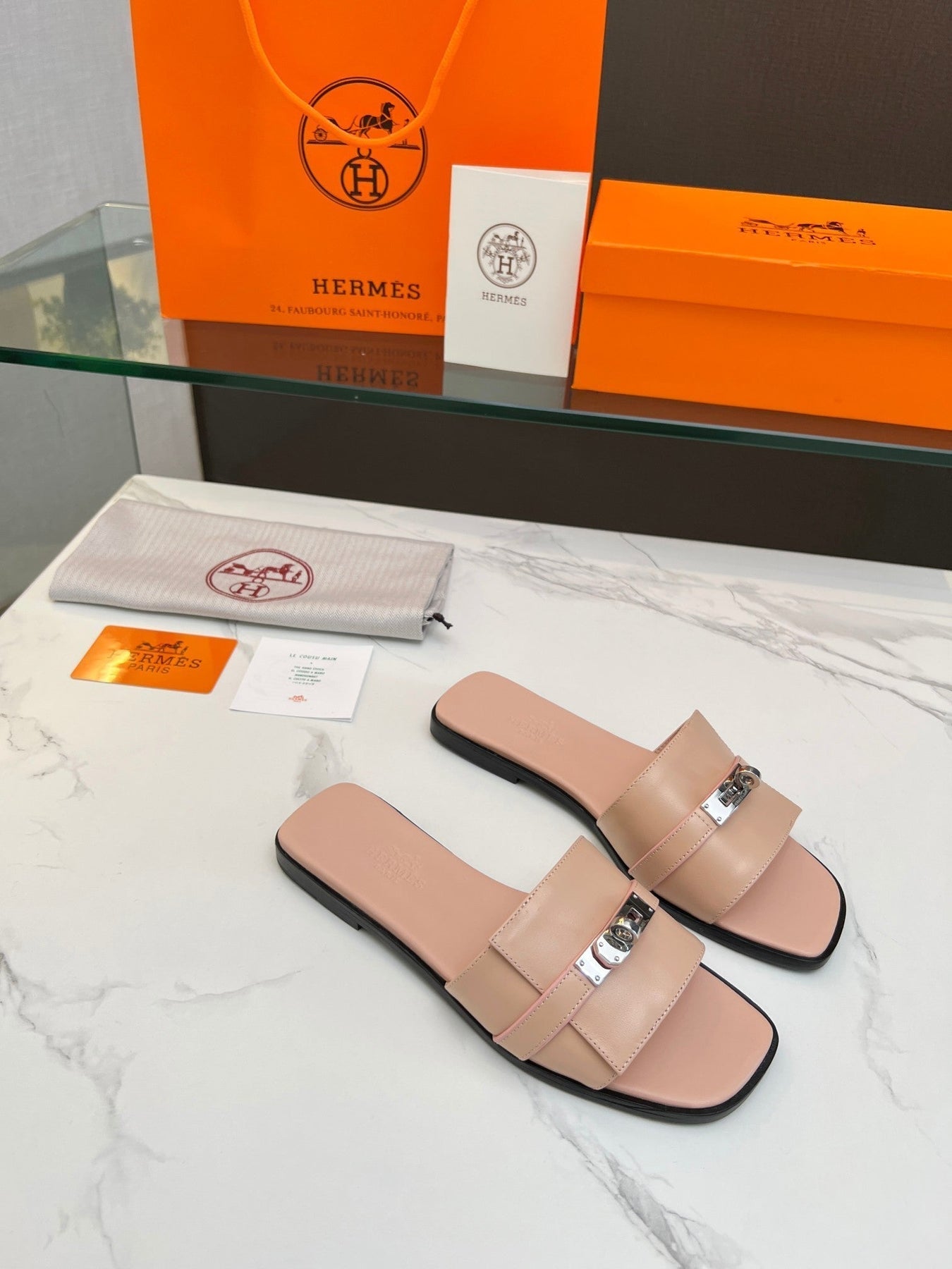 Giulia Sandal Rose Cannelle Calfskin