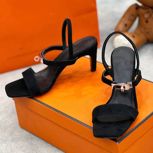 Glamour 75 Sandal Black Suede