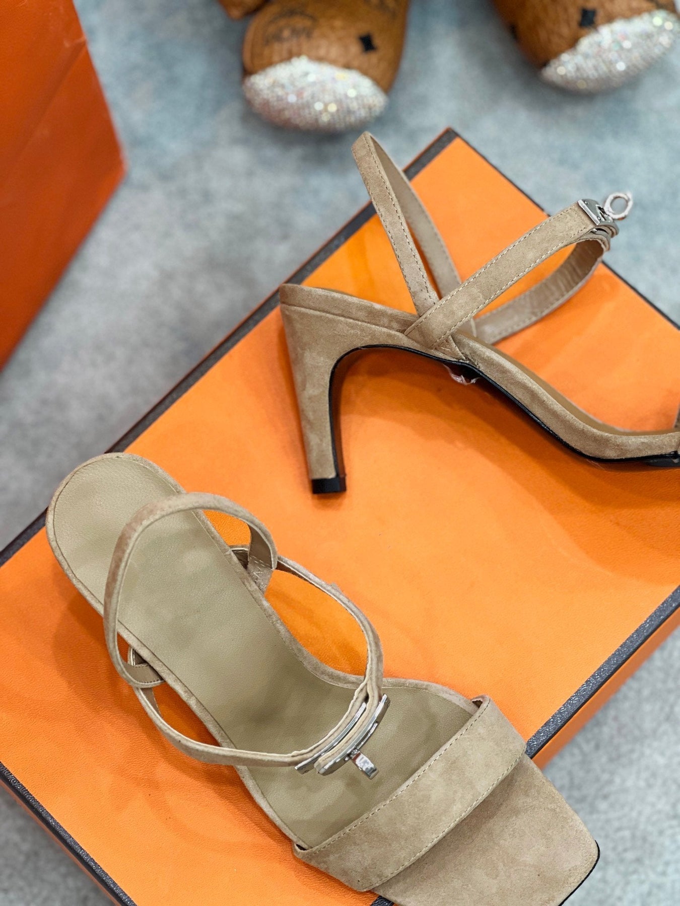 Glamour 75 Sandal Light Brown Suede