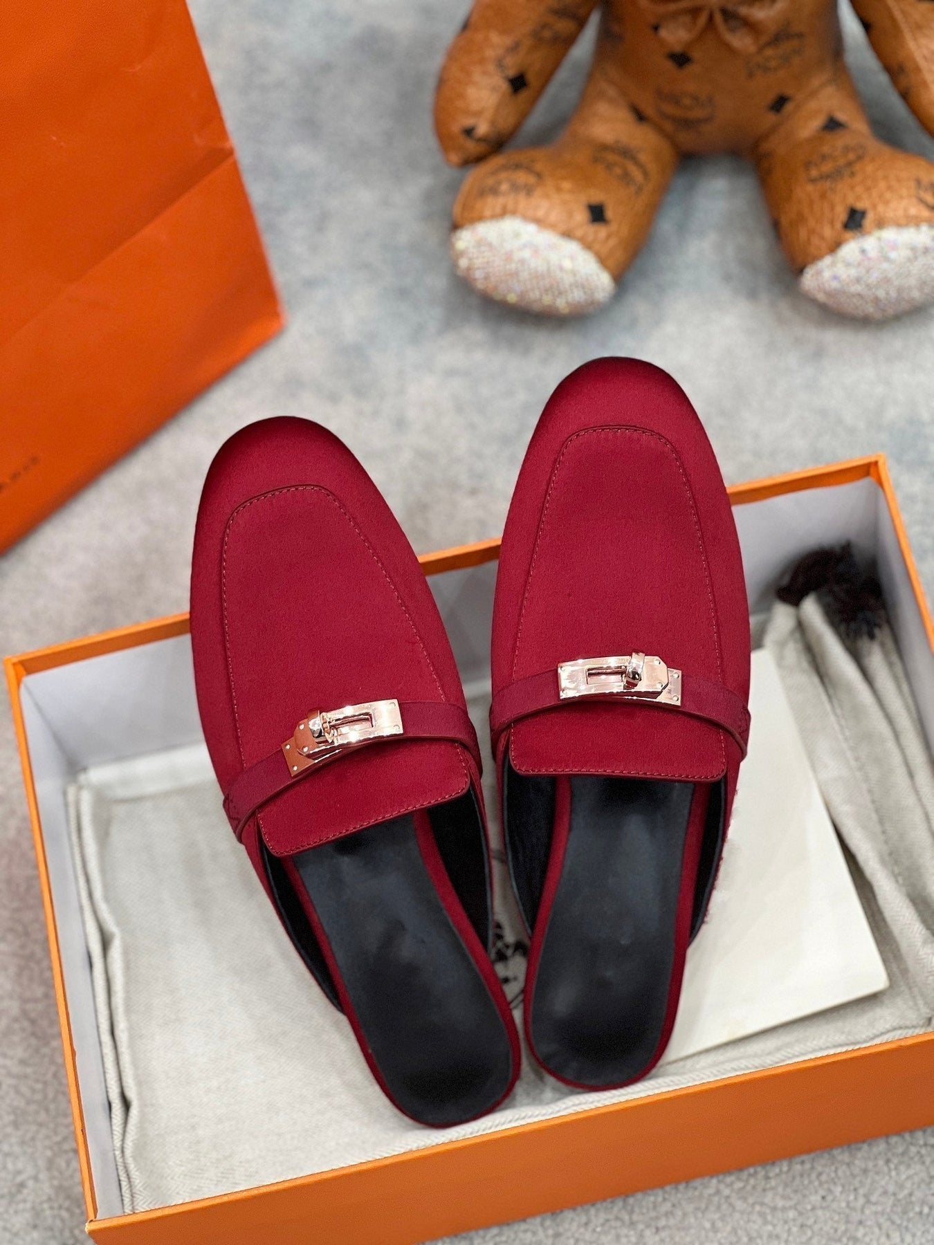 OZ Mule Cherry Silk Thick Cloth/Sheepskin