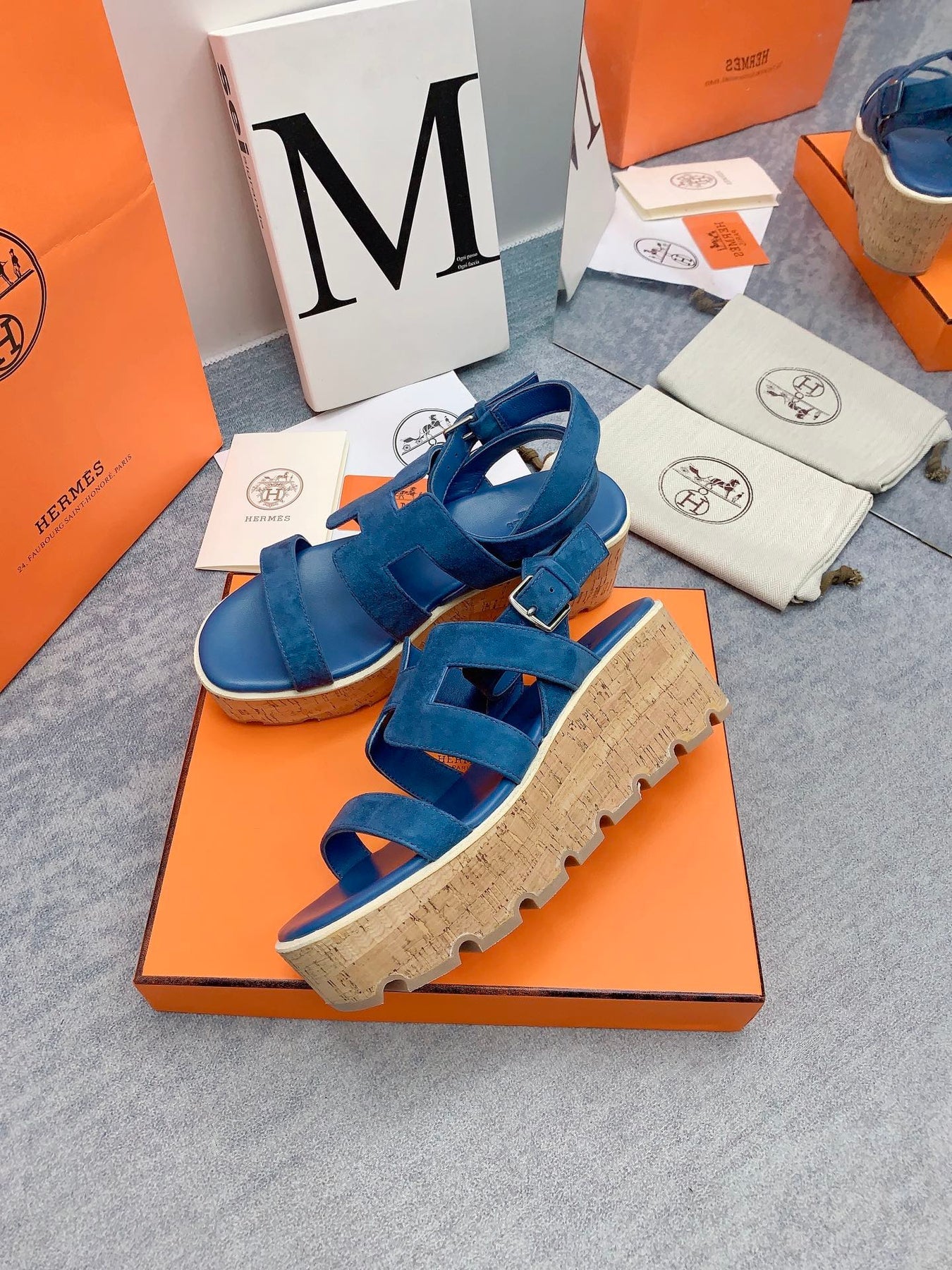 HAVANE 30 SANDAL IN CLASSIC BLUE SUEDE