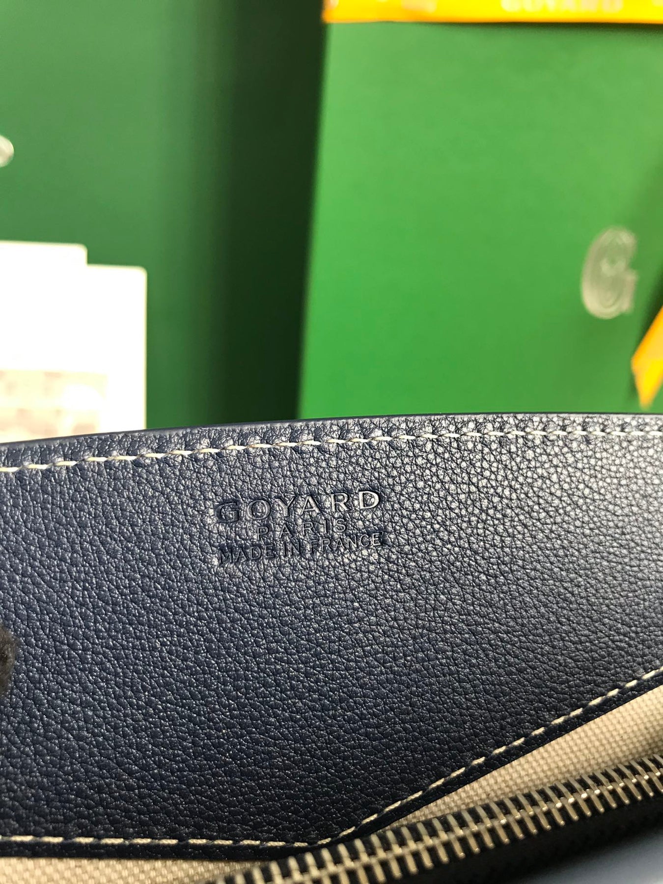 ROUETTE STRUCTURÉ MINI BAG 21 IN NAVY BLUE GOYARDINE CANVAS AND CALFSKIN