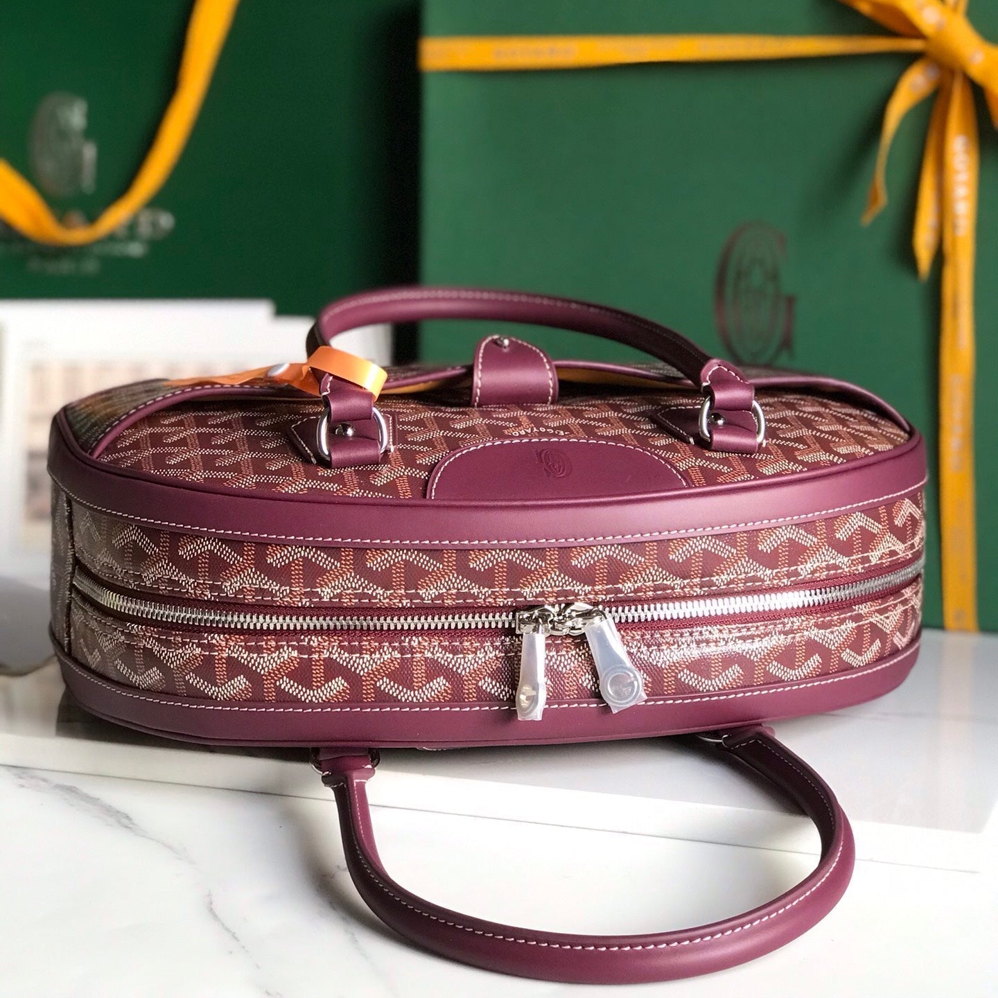 SAINT JEANNE BAG 35 IN CANNON PINK GOYARDINE CANVAS AND CALFSKIN