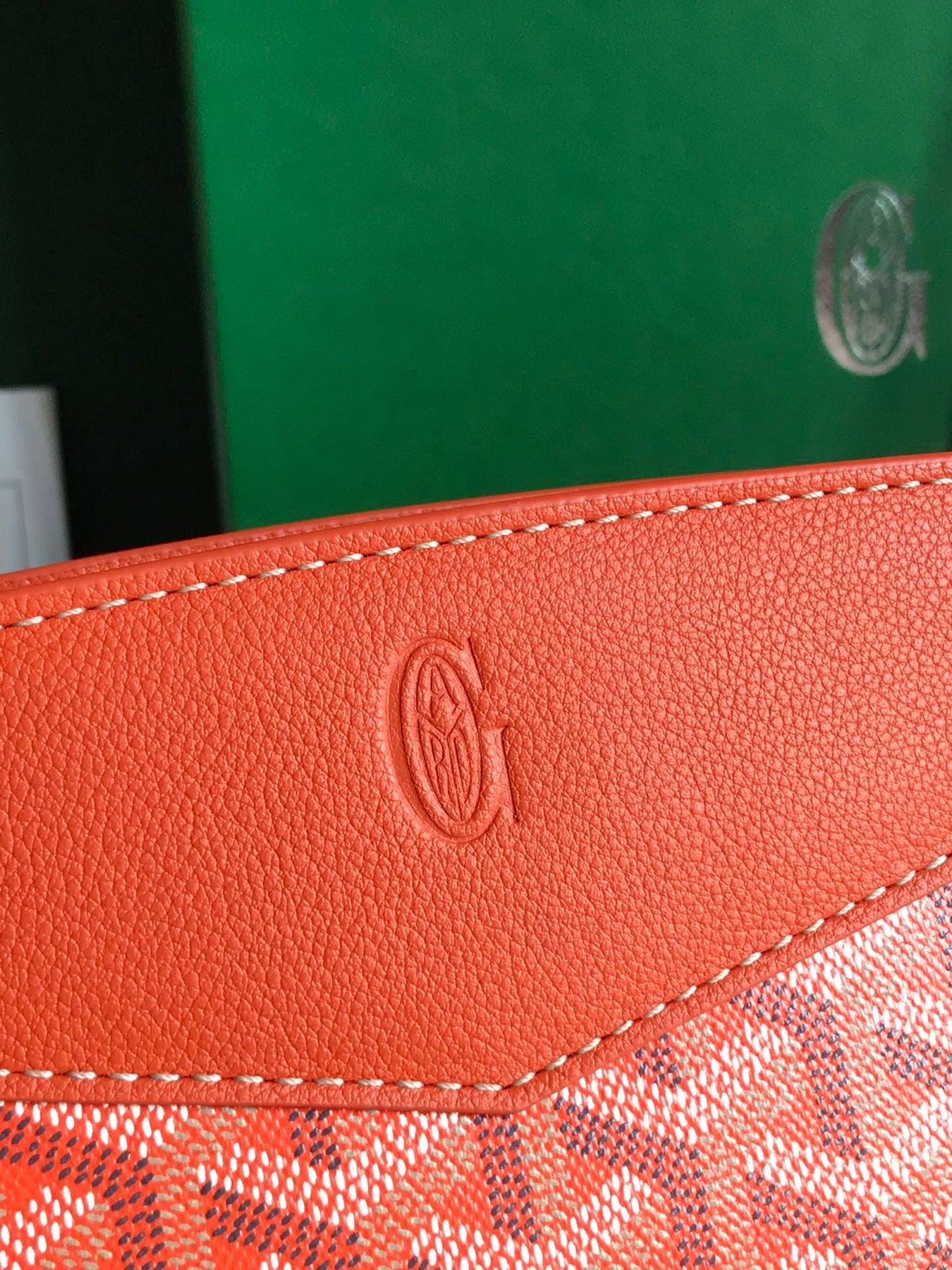 ROUETTE STRUCTURÉ MINI BAG 21 IN ORANGE GOYARDINE CANVAS AND CALFSKIN