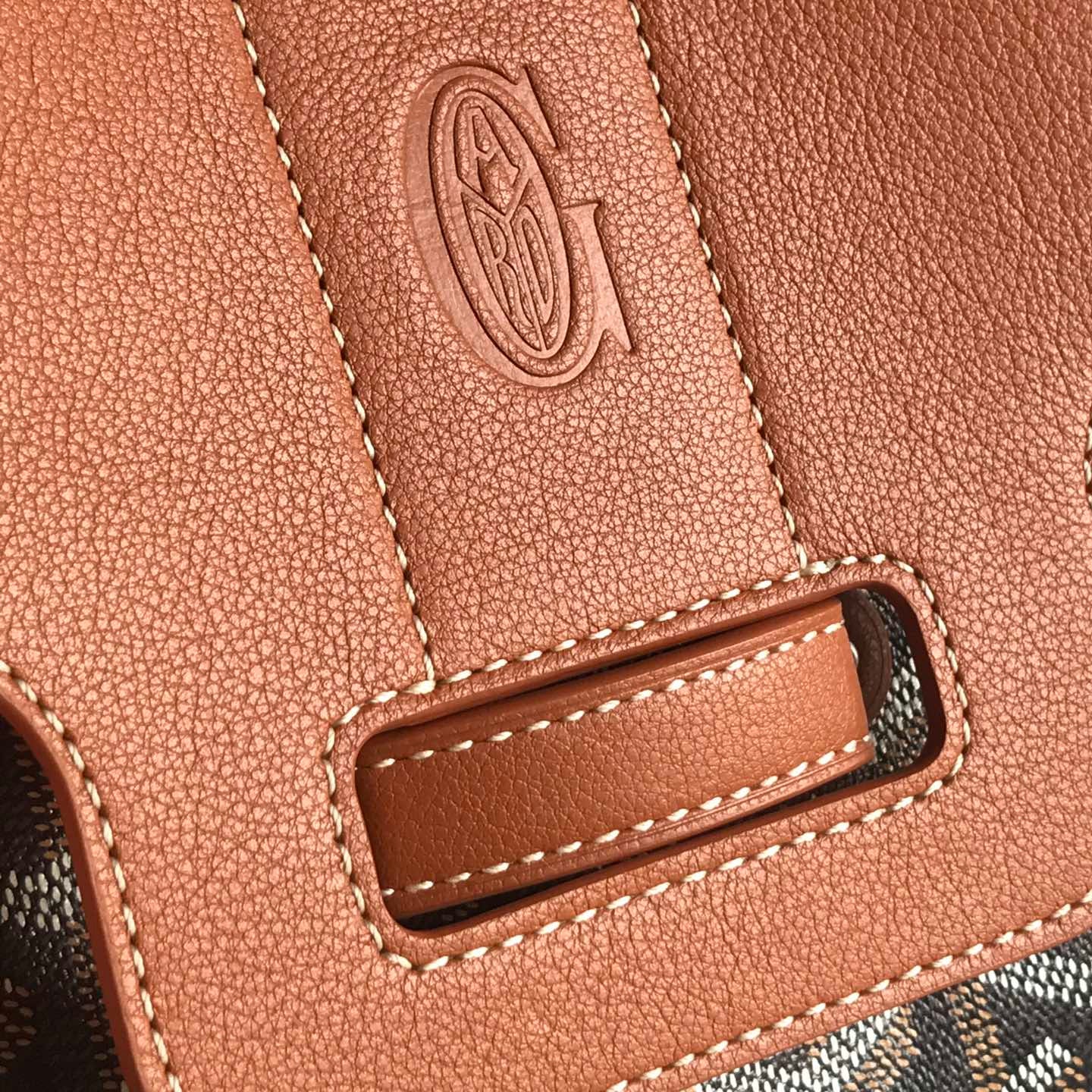 SAIGON SOUPLE BAG 34 IN BROWN GOYARDINE CANVAS AND CALFSKIN