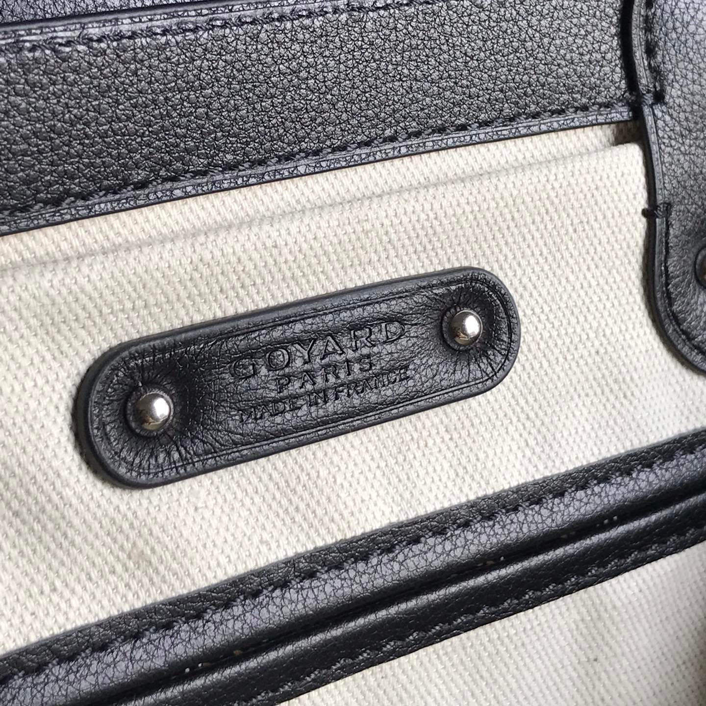 SAIGON SOUPLE BAG 34 IN BLACK GOYARDINE CANVAS AND CALFSKIN