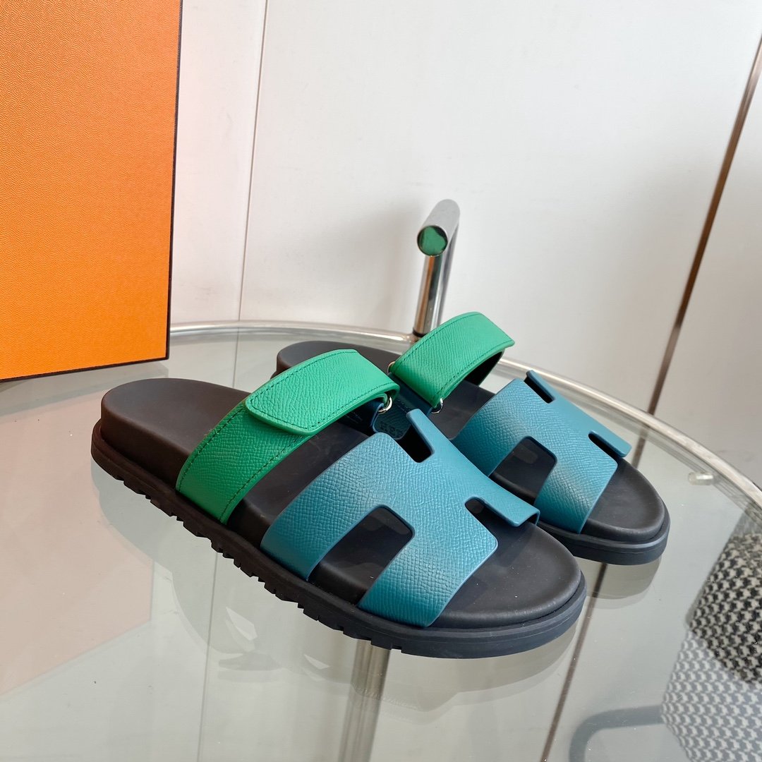 Chypre Sandal Tiffa with blue straps Leather