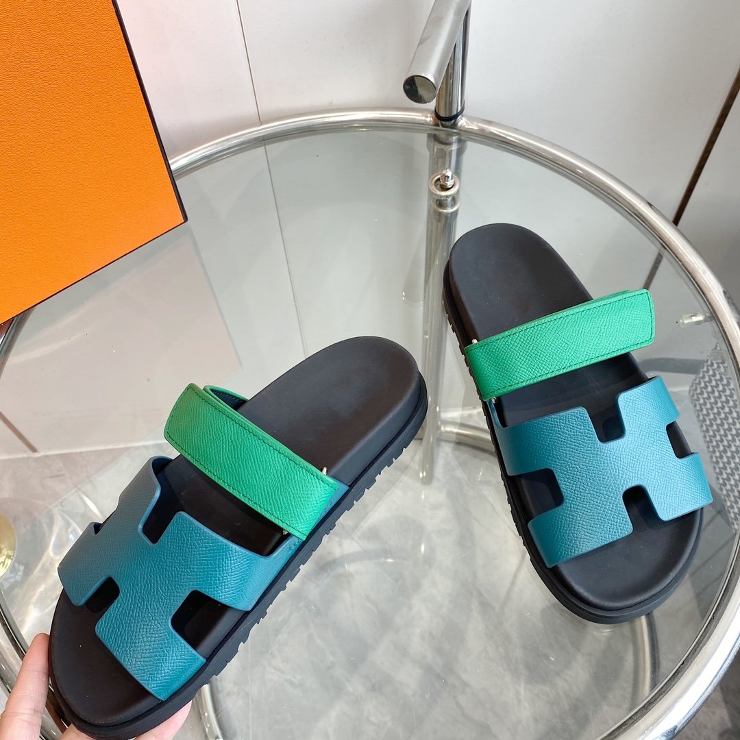 Chypre Sandal Tiffa with blue straps Leather