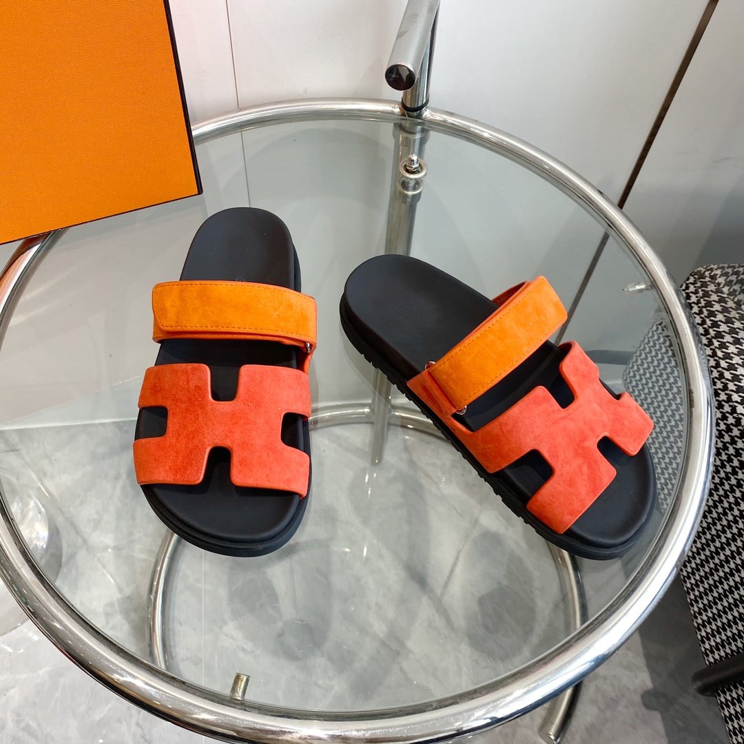 Chypre Sandal Suede Red Chapas / Orange