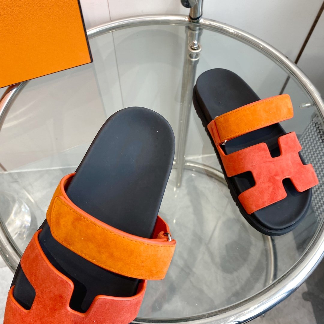 Chypre Sandal Suede Red Chapas / Orange