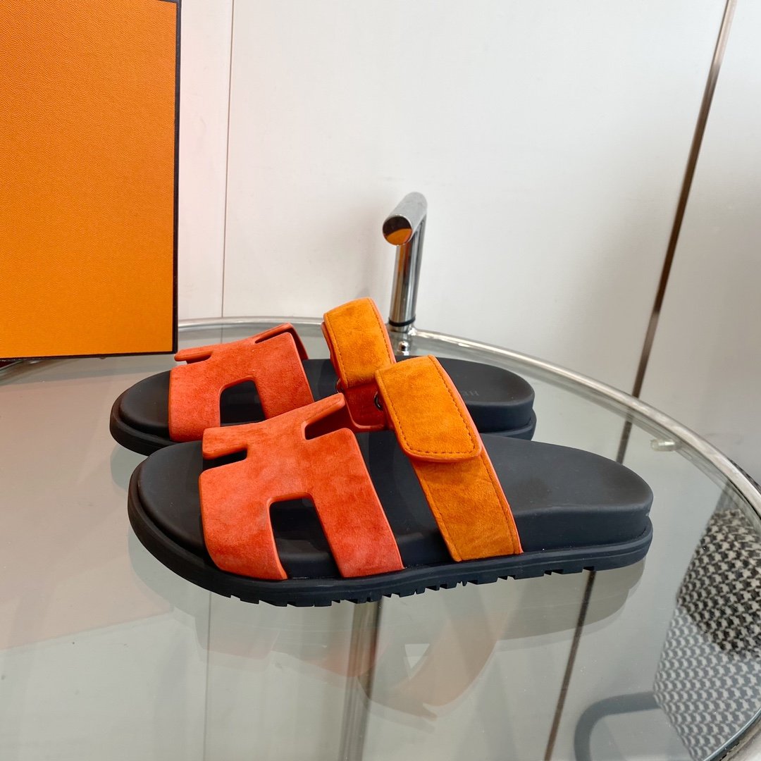 Chypre Sandal Suede Red Chapas / Orange