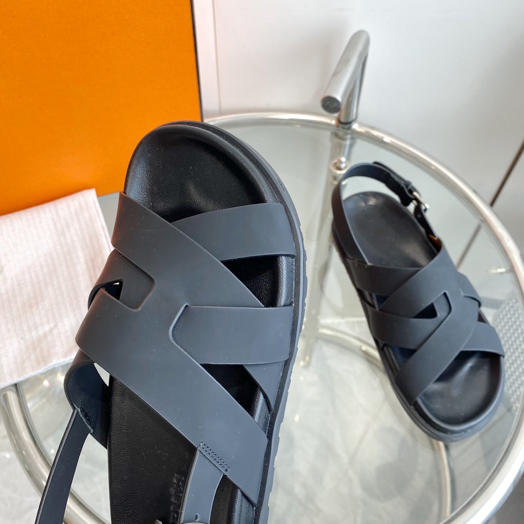 Genius Sandal Slingback Black Calfskin Leather