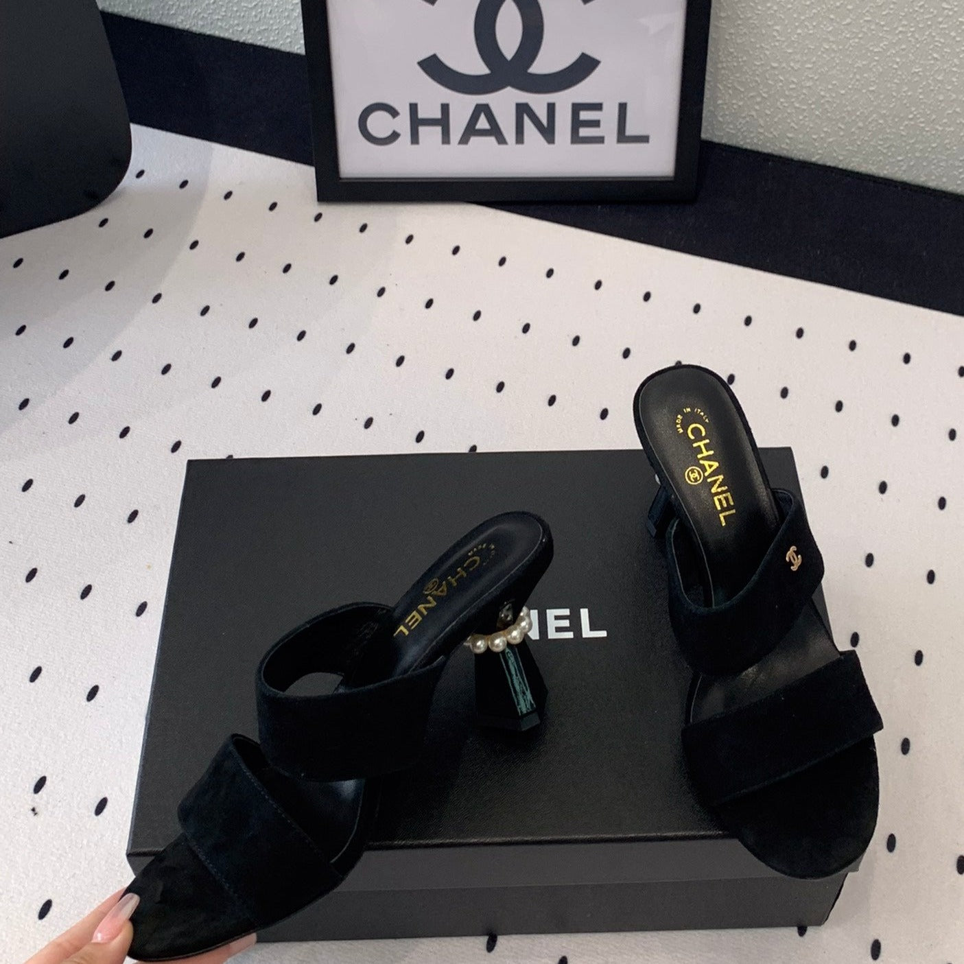 MULES black LAMBSKIN