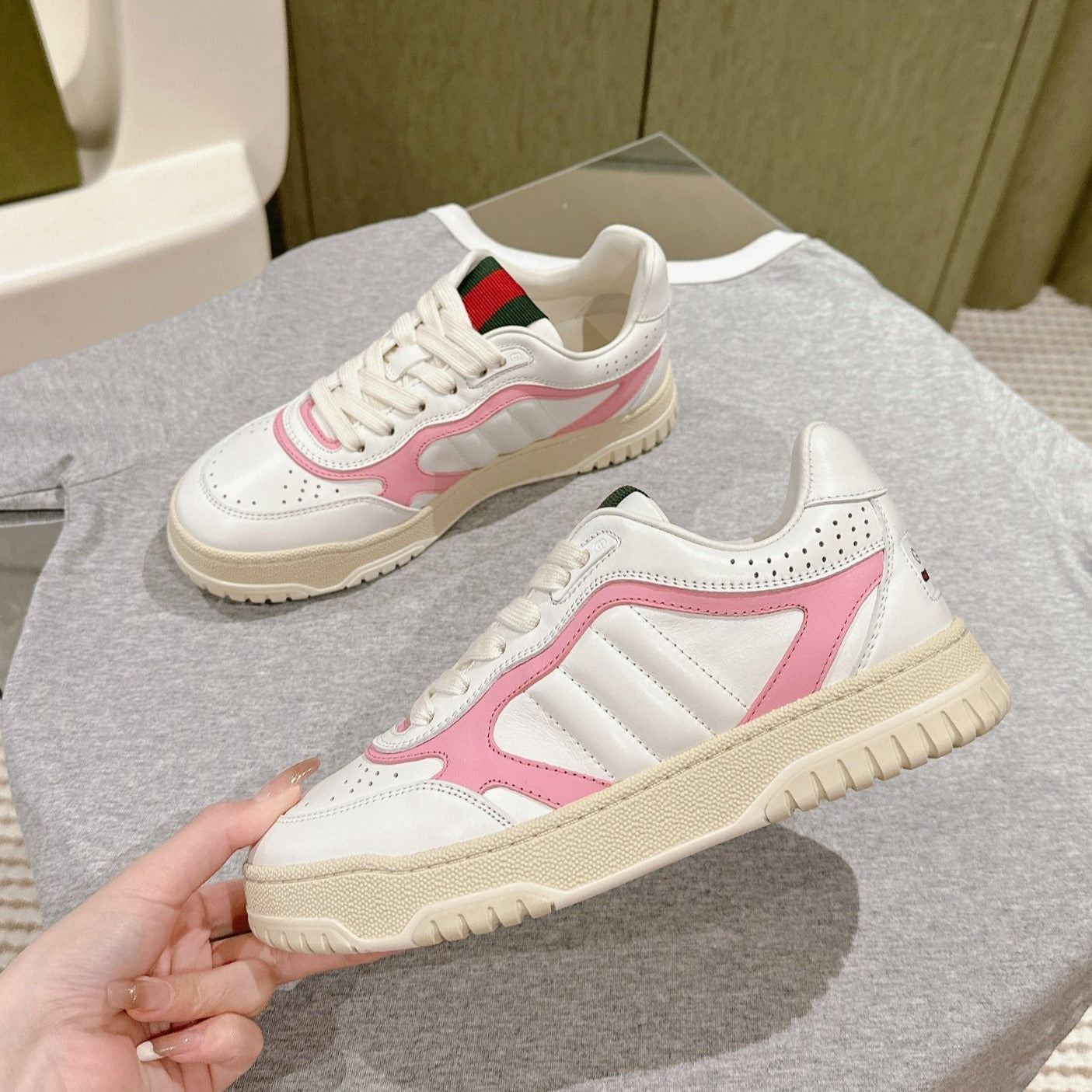 GG Retro sneakers WHite Pink