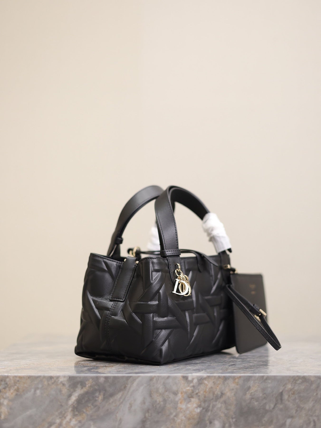 MINI TOUJOURS BAG 23 IN BLACK CANNAGE GRAPHIC CALFSKIN