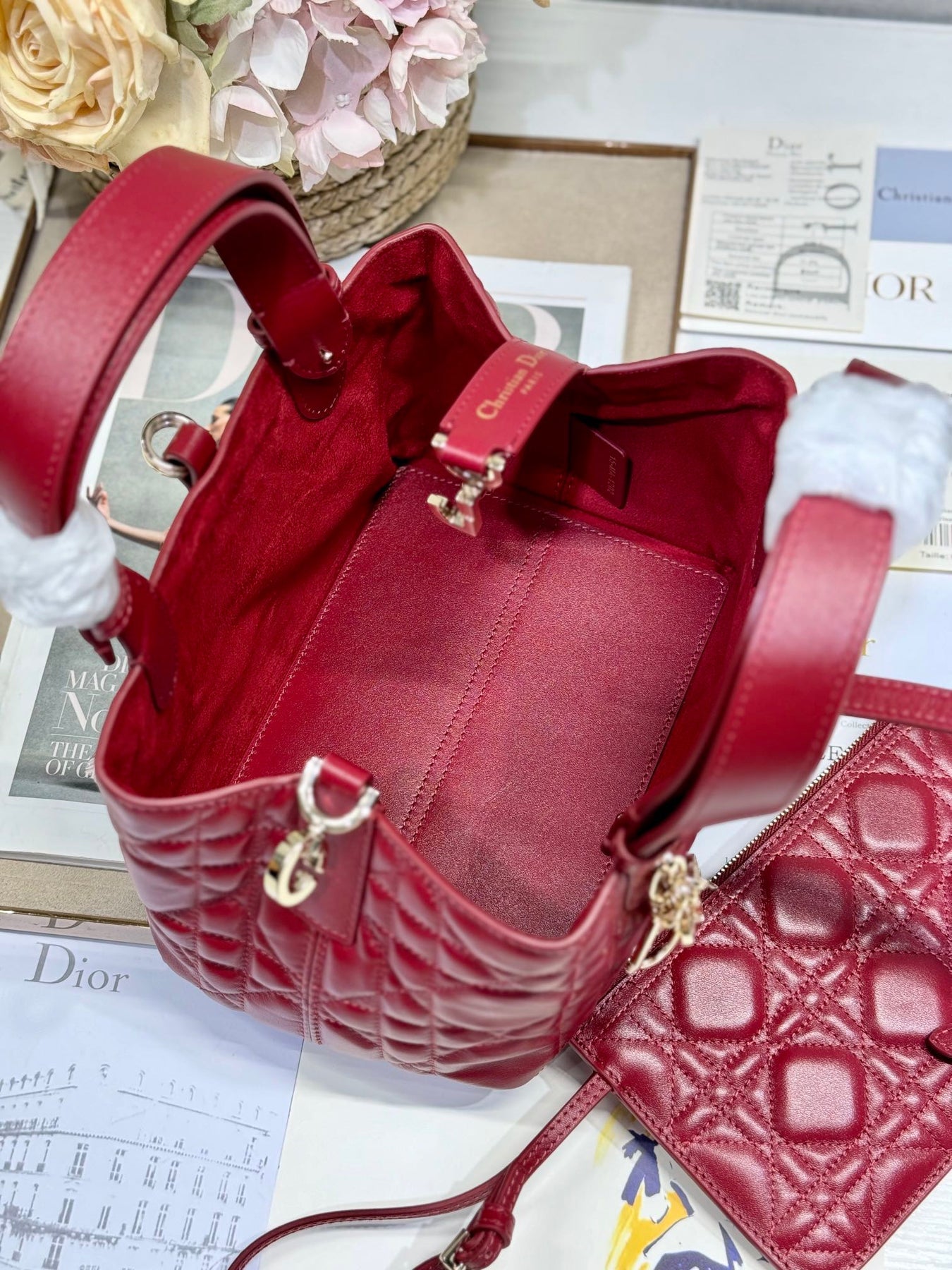 MINI 23 TOUJOURS BAG IN RUBY RED MACROCANNAGE LAMBSKIN