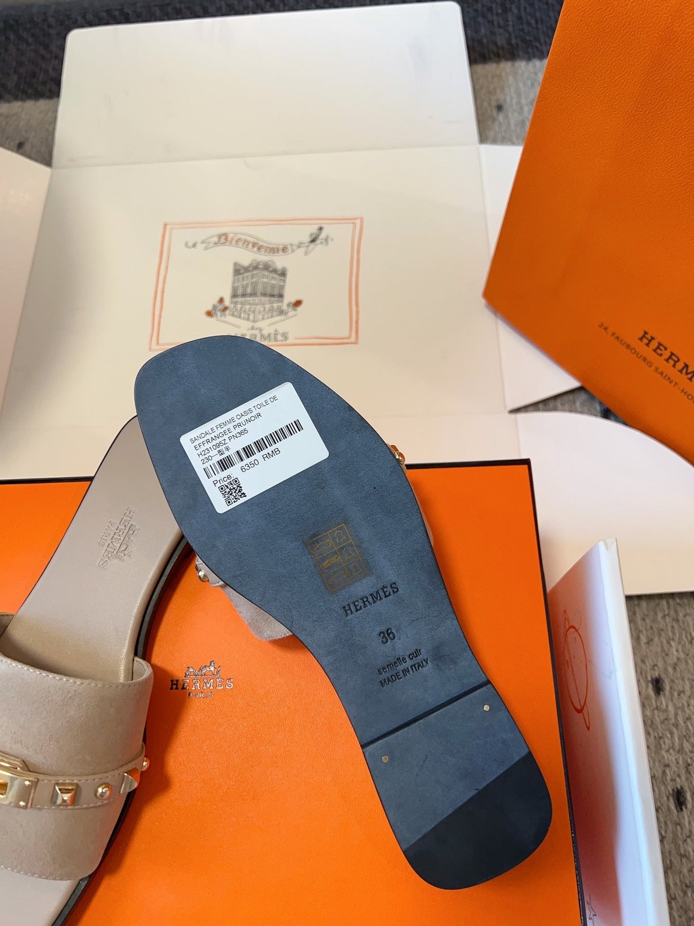 GIULIA FLAT SANDAL IN KHAKI BROWN SUEDE