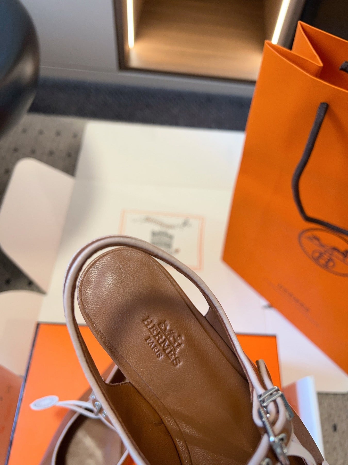 KLEO SLINGBACK IN BRONZE BROWN CALFSKIN