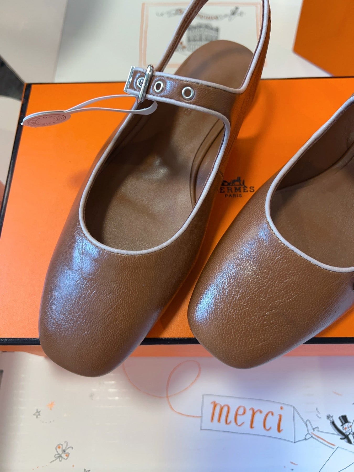 KLEO SLINGBACK IN BRONZE BROWN CALFSKIN